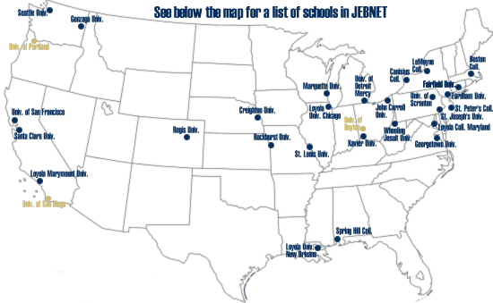 Map of JEBNET school locations